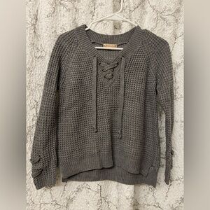 It's Our Time Charcoal V-Neck Sweater Size XS
